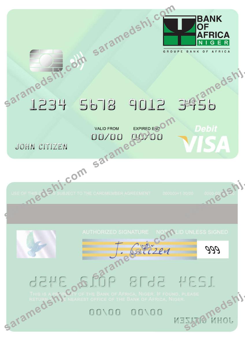 Niger Bank of Africa visa debit card